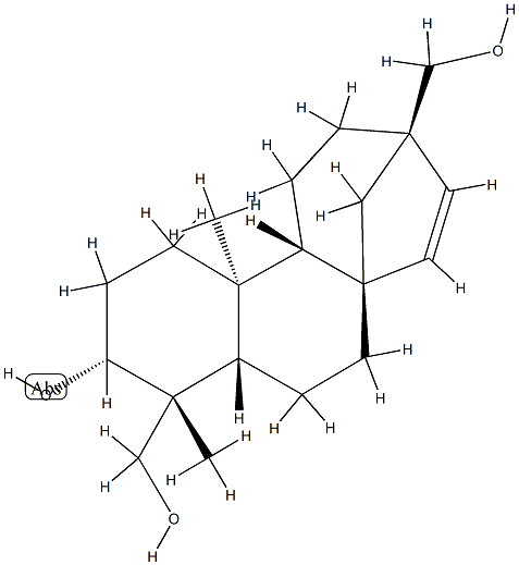 (4R,8R,13R)-13-(ヒドロキシメチル)-17-ノルカウラ-15-エン-3α,18-ジオール 化学構造式