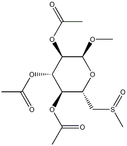 Methyl 2-O,3-O,4-O-triacetyl-6-deoxy-6-(methylsulfinyl)-α-D-glucopyranoside Structure
