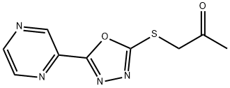 2-Propanone,1-[(5-pyrazinyl-1,3,4-oxadiazol-2-yl)thio]-(9CI) Struktur