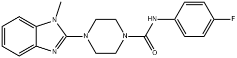 1-Piperazinecarboxamide,N-(4-fluorophenyl)-4-(1-methyl-1H-benzimidazol-2-yl)-(9CI) Structure