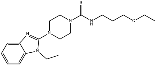 1-Piperazinecarbothioamide,N-(3-ethoxypropyl)-4-(1-ethyl-1H-benzimidazol-2-yl)-(9CI) Structure