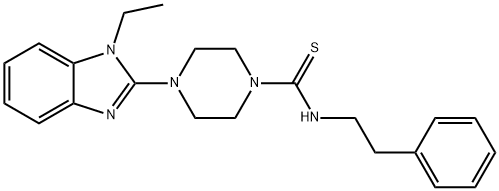 1-Piperazinecarbothioamide,4-(1-ethyl-1H-benzimidazol-2-yl)-N-(2-phenylethyl)-(9CI) Structure