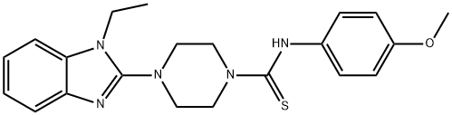 1-Piperazinecarbothioamide,4-(1-ethyl-1H-benzimidazol-2-yl)-N-(4-methoxyphenyl)-(9CI) Structure