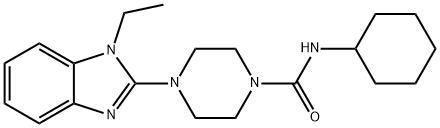 1-Piperazinecarboxamide,N-cyclohexyl-4-(1-ethyl-1H-benzimidazol-2-yl)-(9CI) Structure