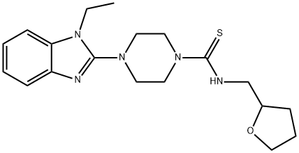 1-Piperazinecarbothioamide,4-(1-ethyl-1H-benzimidazol-2-yl)-N-[(tetrahydro-2-furanyl)methyl]-(9CI) 结构式