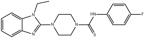 1-Piperazinecarbothioamide,4-(1-ethyl-1H-benzimidazol-2-yl)-N-(4-fluorophenyl)-(9CI) Structure