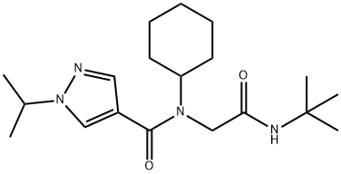 1H-Pyrazole-4-carboxamide,N-cyclohexyl-N-[2-[(1,1-dimethylethyl)amino]-2-oxoethyl]-1-(1-methylethyl)-(9CI) 结构式