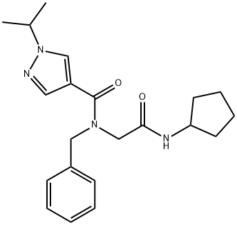 1H-Pyrazole-4-carboxamide,N-[2-(cyclopentylamino)-2-oxoethyl]-1-(1-methylethyl)-N-(phenylmethyl)-(9CI) Structure