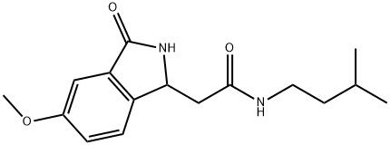 1H-Isoindole-1-acetamide,2,3-dihydro-5-methoxy-N-(3-methylbutyl)-3-oxo-(9CI) Struktur