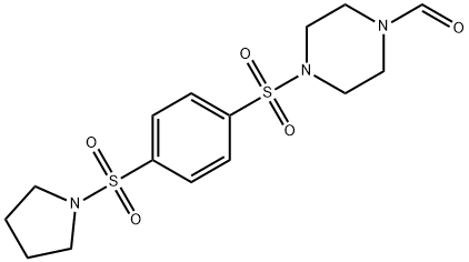 1-Piperazinecarboxaldehyde,4-[[4-(1-pyrrolidinylsulfonyl)phenyl]sulfonyl]-(9CI)|