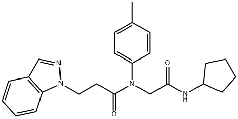 1H-Indazole-1-propanamide,N-[2-(cyclopentylamino)-2-oxoethyl]-N-(4-methylphenyl)-(9CI),604762-39-2,结构式