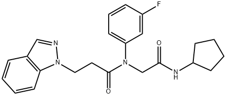 1H-Indazole-1-propanamide,N-[2-(cyclopentylamino)-2-oxoethyl]-N-(3-fluorophenyl)-(9CI) Struktur