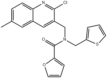 2-Furancarboxamide,N-[(2-chloro-6-methyl-3-quinolinyl)methyl]-N-(2-thienylmethyl)-(9CI) Struktur