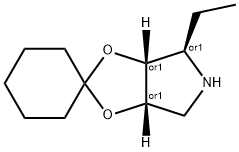 Spiro[cyclohexane-1,2-[4H-1,3]dioxolo[4,5-c]pyrrole], 4-ethyltetrahydro-, (3aR,4R,6aS)-rel- (9CI) 结构式