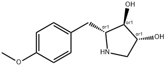3,4-Pyrrolidinediol, 2-[(4-methoxyphenyl)methyl]-, (2R,3R,4R)-rel- (9CI),604789-37-9,结构式