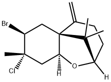 (2S)-2,3,4,5,7,8,9,9aβ-Octahydro-7α-bromo-8β-chloro-8,10,10-trimethyl-5-methylene-6H-2α,5aα-methano-1-benzoxepin Structure