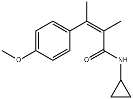 (Z)-N-シクロプロピル-α,β-ジメチル-4-メトキシシンナムアミド 化学構造式