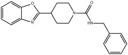 1-Piperidinecarboxamide,4-(2-benzoxazolyl)-N-(phenylmethyl)-(9CI) 化学構造式