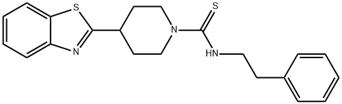 1-Piperidinecarbothioamide,4-(2-benzothiazolyl)-N-(2-phenylethyl)-(9CI) Structure