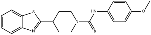 1-Piperidinecarbothioamide,4-(2-benzothiazolyl)-N-(4-methoxyphenyl)-(9CI) Structure