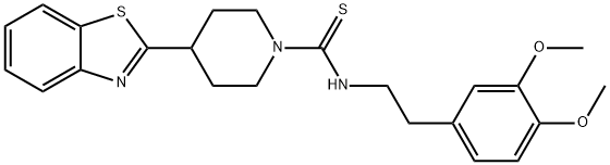 1-Piperidinecarbothioamide,4-(2-benzothiazolyl)-N-[2-(3,4-dimethoxyphenyl)ethyl]-(9CI) Structure
