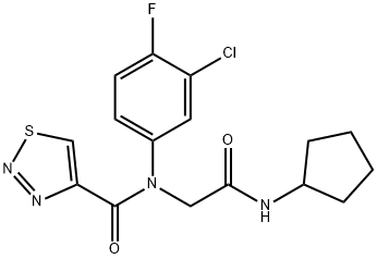 1,2,3-Thiadiazole-4-carboxamide,N-(3-chloro-4-fluorophenyl)-N-[2-(cyclopentylamino)-2-oxoethyl]-(9CI) Struktur