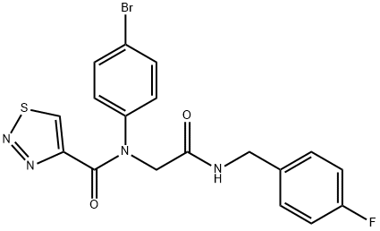 1,2,3-Thiadiazole-4-carboxamide,N-(4-bromophenyl)-N-[2-[[(4-fluorophenyl)methyl]amino]-2-oxoethyl]-(9CI),605638-21-9,结构式