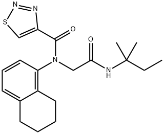 1,2,3-Thiadiazole-4-carboxamide,N-[2-[(1,1-dimethylpropyl)amino]-2-oxoethyl]-N-(5,6,7,8-tetrahydro-1-naphthalenyl)-(9CI) Structure