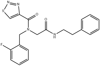 1,2,3-Thiadiazole-4-carboxamide,N-[(2-fluorophenyl)methyl]-N-[2-oxo-2-[(2-phenylethyl)amino]ethyl]-(9CI) Structure