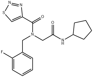 1,2,3-Thiadiazole-4-carboxamide,N-[2-(cyclopentylamino)-2-oxoethyl]-N-[(2-fluorophenyl)methyl]-(9CI) Structure
