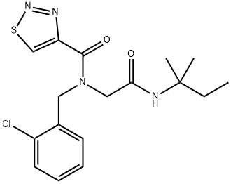 605638-56-0 1,2,3-Thiadiazole-4-carboxamide,N-[(2-chlorophenyl)methyl]-N-[2-[(1,1-dimethylpropyl)amino]-2-oxoethyl]-(9CI)