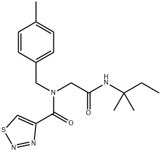 605638-58-2 1,2,3-Thiadiazole-4-carboxamide,N-[2-[(1,1-dimethylpropyl)amino]-2-oxoethyl]-N-[(4-methylphenyl)methyl]-(9CI)