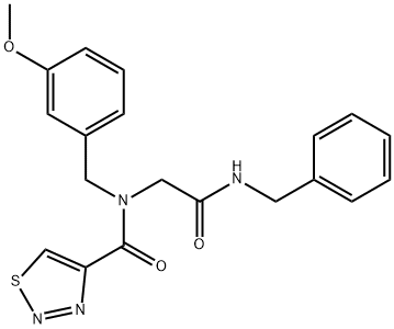 1,2,3-Thiadiazole-4-carboxamide,N-[(3-methoxyphenyl)methyl]-N-[2-oxo-2-[(phenylmethyl)amino]ethyl]-(9CI) 结构式