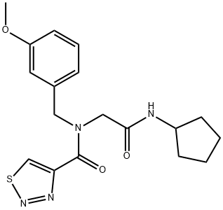 1,2,3-Thiadiazole-4-carboxamide,N-[2-(cyclopentylamino)-2-oxoethyl]-N-[(3-methoxyphenyl)methyl]-(9CI) Struktur
