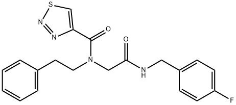 1,2,3-Thiadiazole-4-carboxamide,N-[2-[[(4-fluorophenyl)methyl]amino]-2-oxoethyl]-N-(2-phenylethyl)-(9CI) Struktur