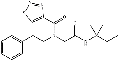 1,2,3-Thiadiazole-4-carboxamide,N-[2-[(1,1-dimethylpropyl)amino]-2-oxoethyl]-N-(2-phenylethyl)-(9CI) Structure