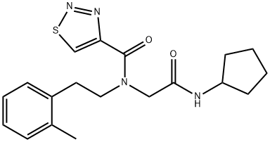 1,2,3-Thiadiazole-4-carboxamide,N-[2-(cyclopentylamino)-2-oxoethyl]-N-[2-(2-methylphenyl)ethyl]-(9CI) Structure
