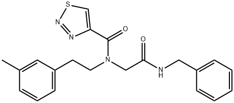 1,2,3-Thiadiazole-4-carboxamide,N-[2-(3-methylphenyl)ethyl]-N-[2-oxo-2-[(phenylmethyl)amino]ethyl]-(9CI) Structure