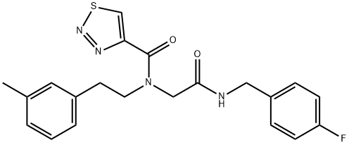 1,2,3-Thiadiazole-4-carboxamide,N-[2-[[(4-fluorophenyl)methyl]amino]-2-oxoethyl]-N-[2-(3-methylphenyl)ethyl]-(9CI) 结构式