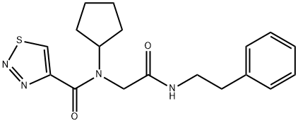 1,2,3-Thiadiazole-4-carboxamide,N-cyclopentyl-N-[2-oxo-2-[(2-phenylethyl)amino]ethyl]-(9CI) Structure