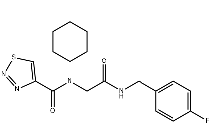 1,2,3-Thiadiazole-4-carboxamide,N-[2-[[(4-fluorophenyl)methyl]amino]-2-oxoethyl]-N-(4-methylcyclohexyl)-(9CI) Structure