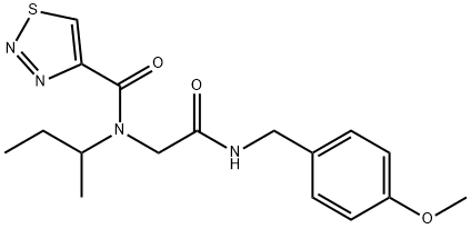 1,2,3-Thiadiazole-4-carboxamide,N-[2-[[(4-methoxyphenyl)methyl]amino]-2-oxoethyl]-N-(1-methylpropyl)-(9CI) Structure
