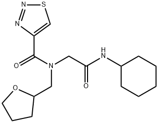 1,2,3-Thiadiazole-4-carboxamide,N-[2-(cyclohexylamino)-2-oxoethyl]-N-[(tetrahydro-2-furanyl)methyl]-(9CI) Structure