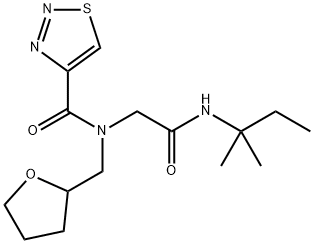 1,2,3-Thiadiazole-4-carboxamide,N-[2-[(1,1-dimethylpropyl)amino]-2-oxoethyl]-N-[(tetrahydro-2-furanyl)methyl]-(9CI) Structure