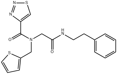 1,2,3-Thiadiazole-4-carboxamide,N-[2-oxo-2-[(2-phenylethyl)amino]ethyl]-N-(2-thienylmethyl)-(9CI) 结构式