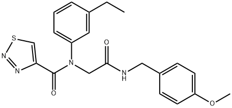 1,2,3-Thiadiazole-4-carboxamide,N-(3-ethylphenyl)-N-[2-[[(4-methoxyphenyl)methyl]amino]-2-oxoethyl]-(9CI) Structure