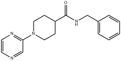 4-Piperidinecarboxamide,N-(phenylmethyl)-1-pyrazinyl-(9CI) Structure