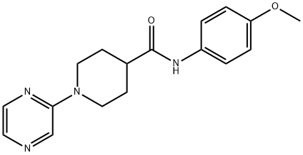 4-Piperidinecarboxamide,N-(4-methoxyphenyl)-1-pyrazinyl-(9CI) 化学構造式