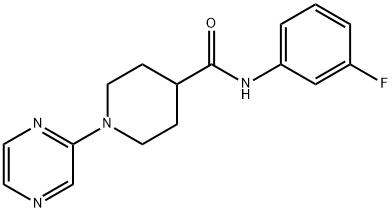 4-Piperidinecarboxamide,N-(3-fluorophenyl)-1-pyrazinyl-(9CI) Structure
