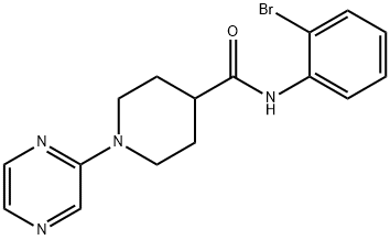 4-Piperidinecarboxamide,N-(2-bromophenyl)-1-pyrazinyl-(9CI) Structure